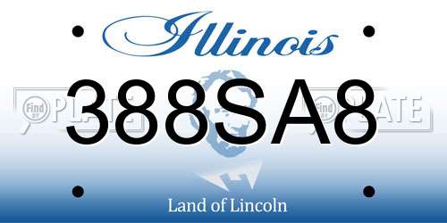 388SA8 Illinois License Plate