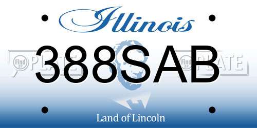 388SAB Illinois License Plate