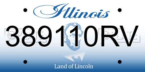 389110RV Illinois License Plate