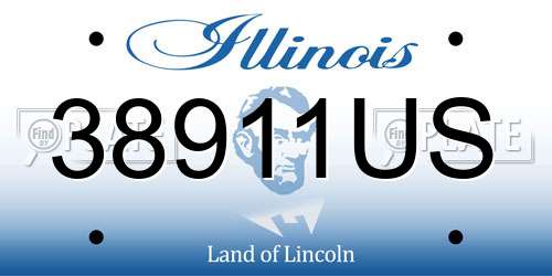 38911US Illinois License Plate