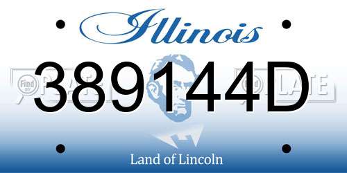 389144D Illinois License Plate