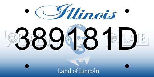 389181D Illinois License Plate