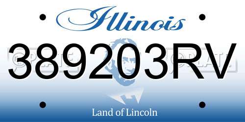 389203RV Illinois License Plate