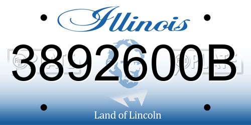 3892600B Illinois License Plate