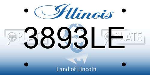 3893LE Illinois License Plate