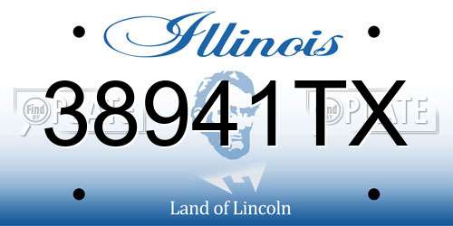 38941TX Illinois License Plate