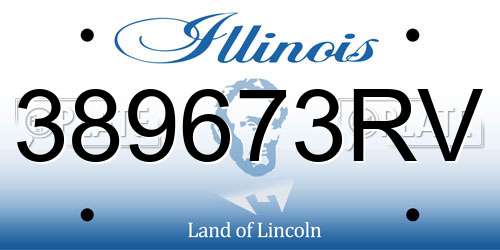389673RV Illinois License Plate