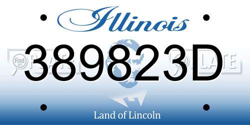 389823D Illinois License Plate