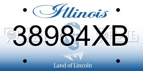 38984XB Illinois License Plate