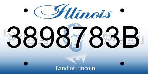 3898783B Illinois License Plate