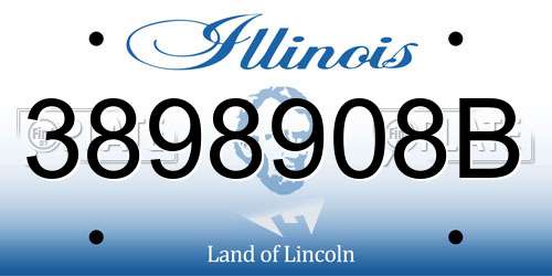 3898908B Illinois License Plate