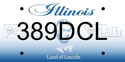 389DCL Illinois License Plate