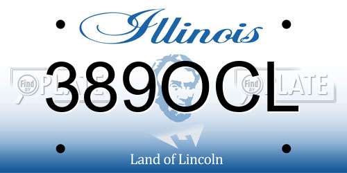 389OCL Illinois License Plate