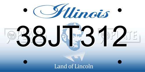 38JT312 Illinois License Plate