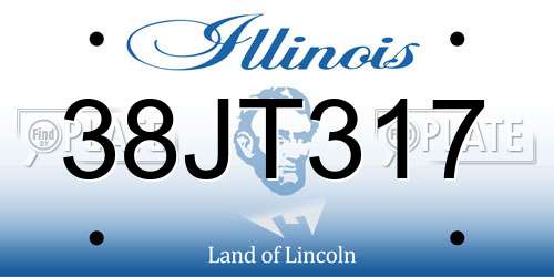 38JT317 Illinois License Plate
