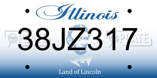 38JZ317 Illinois License Plate