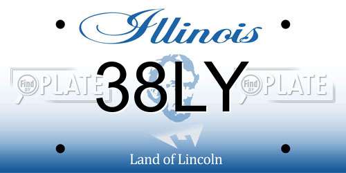 38LY Illinois License Plate