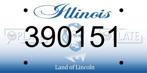 390151 Illinois License Plate