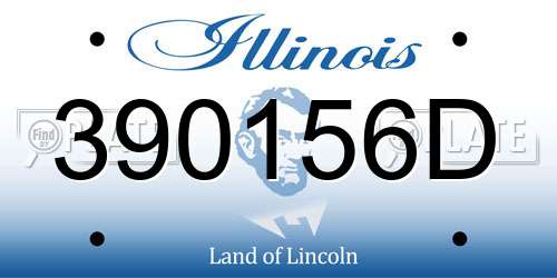 390156D Illinois License Plate