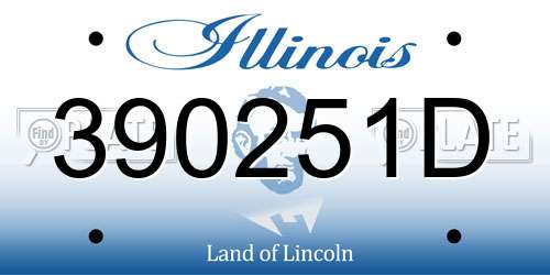 390251D Illinois License Plate