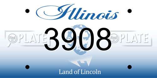 3908 Illinois License Plate