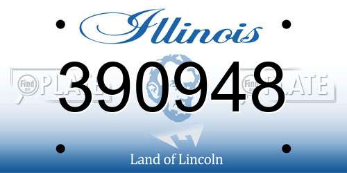 390948 Illinois License Plate