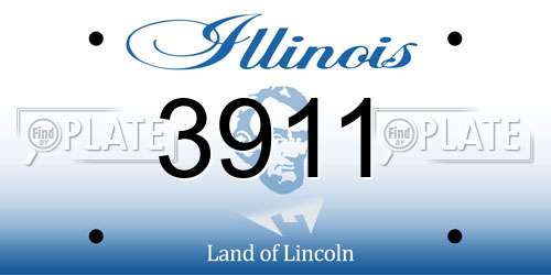 3911 Illinois License Plate