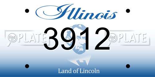 3912 Illinois License Plate