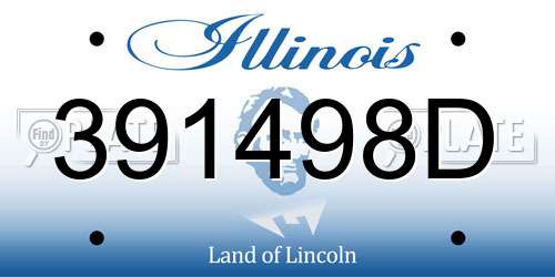 391498D Illinois License Plate
