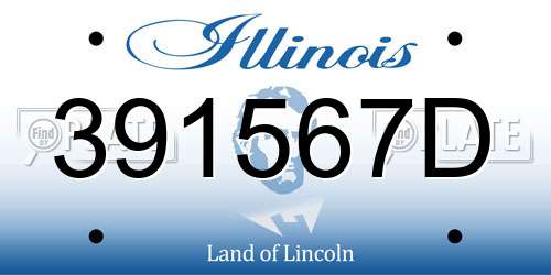 391567D Illinois License Plate