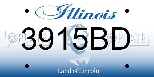 3915BD Illinois License Plate