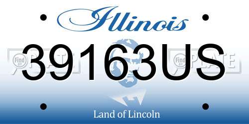 39163US Illinois License Plate