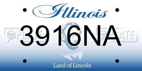3916NA Illinois License Plate