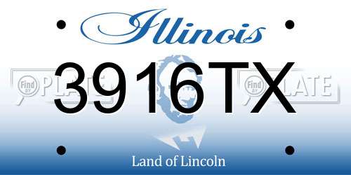 3916TX Illinois License Plate