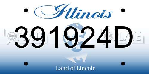 391924D Illinois License Plate
