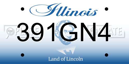 391GN4 Illinois License Plate