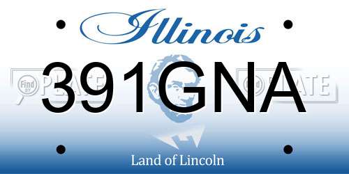 391GNA Illinois License Plate