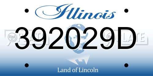 392029D Illinois License Plate