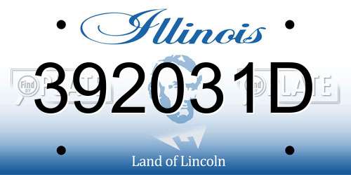 392031D Illinois License Plate