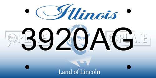 3920AG Illinois License Plate