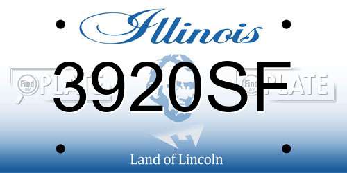 3920SF Illinois License Plate