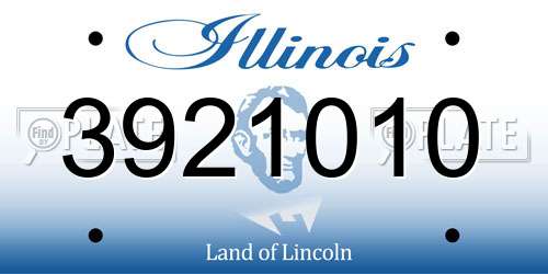 3921010 Illinois License Plate