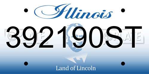 392190ST Illinois License Plate