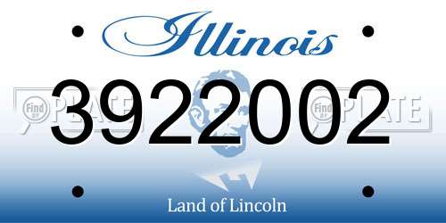 3922002 Illinois License Plate