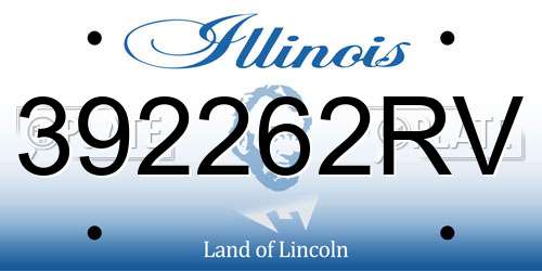 392262RV Illinois License Plate