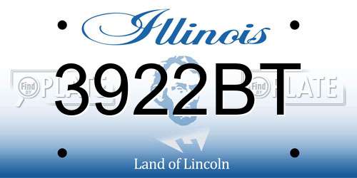 3922BT Illinois License Plate