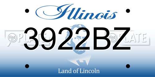 3922BZ Illinois License Plate