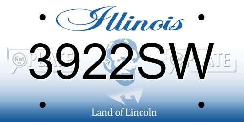 3922SW Illinois License Plate