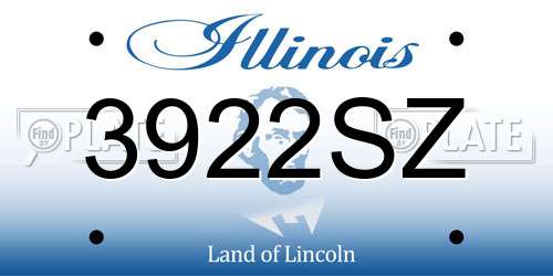 3922SZ Illinois License Plate