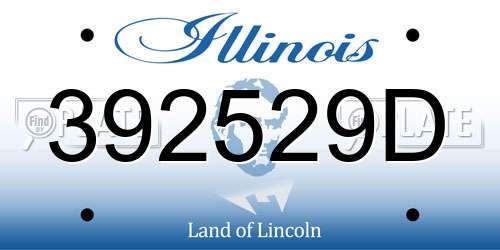 392529D Illinois License Plate